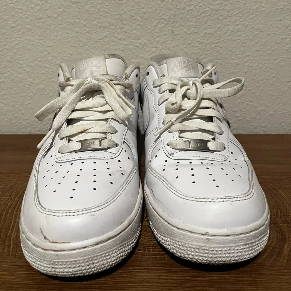 White/White Nike Air Force 1, size 10 - Picture 4 of 8